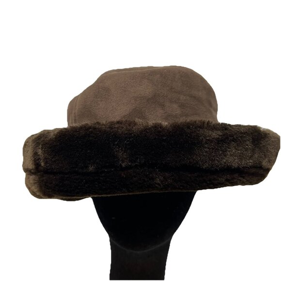 Daniele Meucci Faux Fur Italian Rollable Bucket Hat Cap Winter Crushable Retro - Picture 3 of 11
